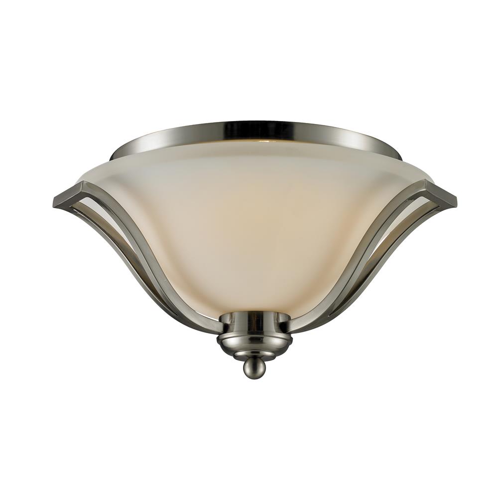 Z-Lite 704F3-BN 3 Light Ceiling in Brushed Nickel with a Matte Opal Shade